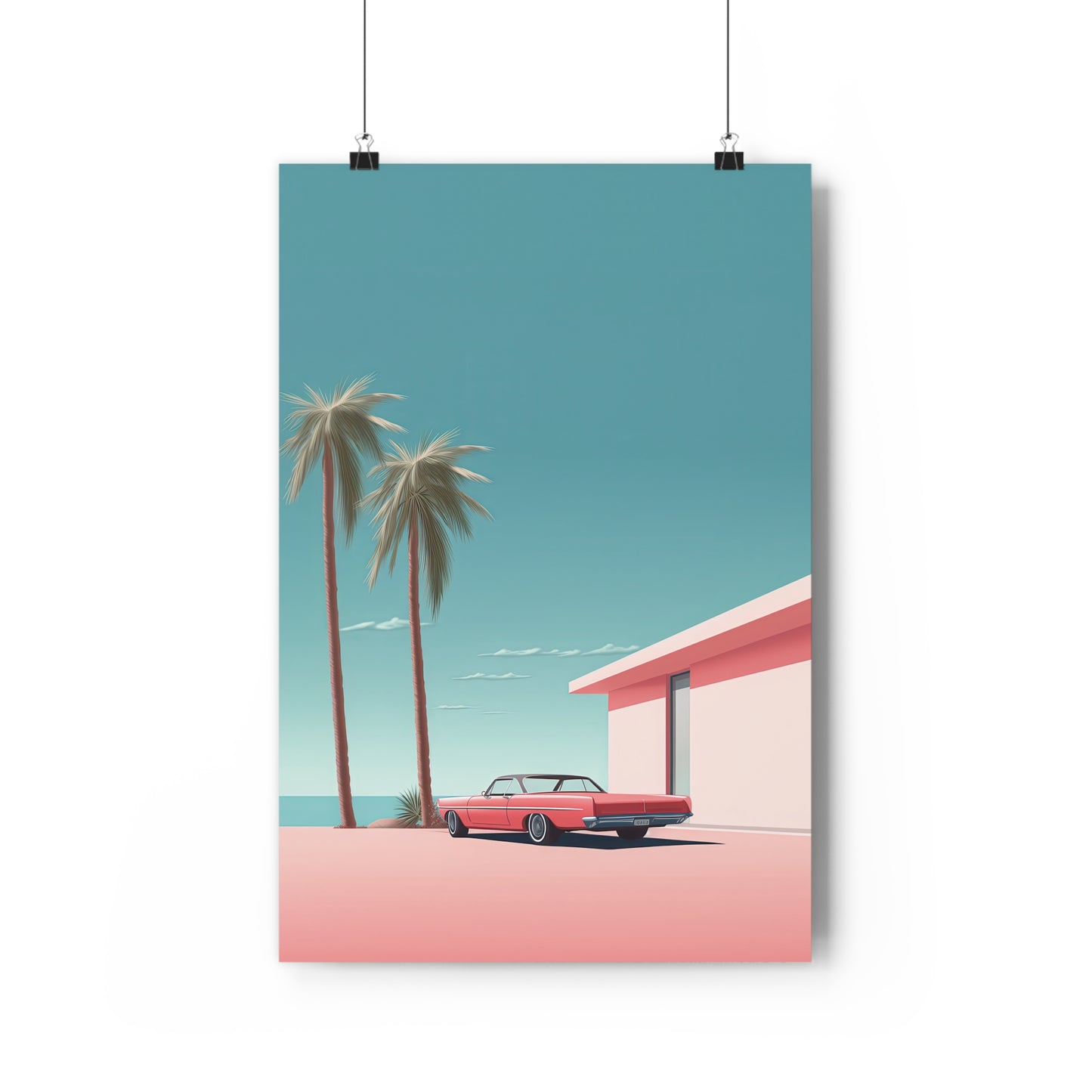 Car under Palm Trees