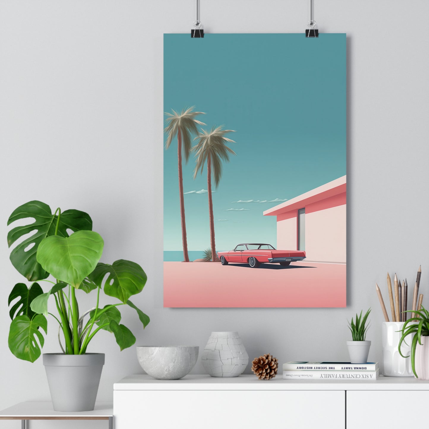 Car under Palm Trees