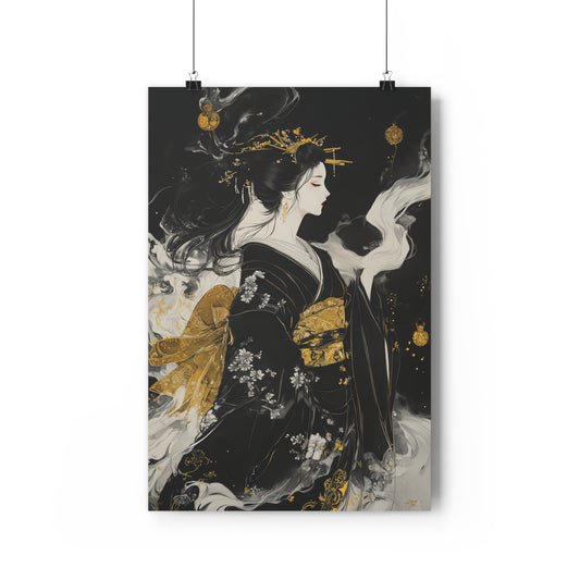 Black and Gold Geisha