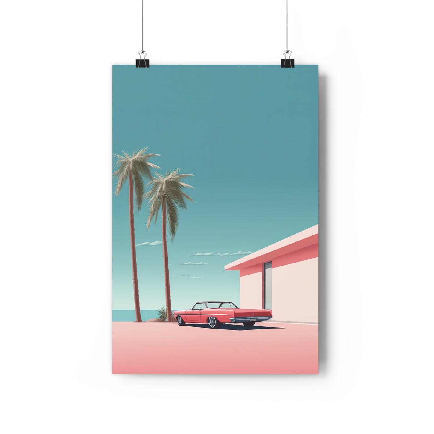 Car under Palm Trees