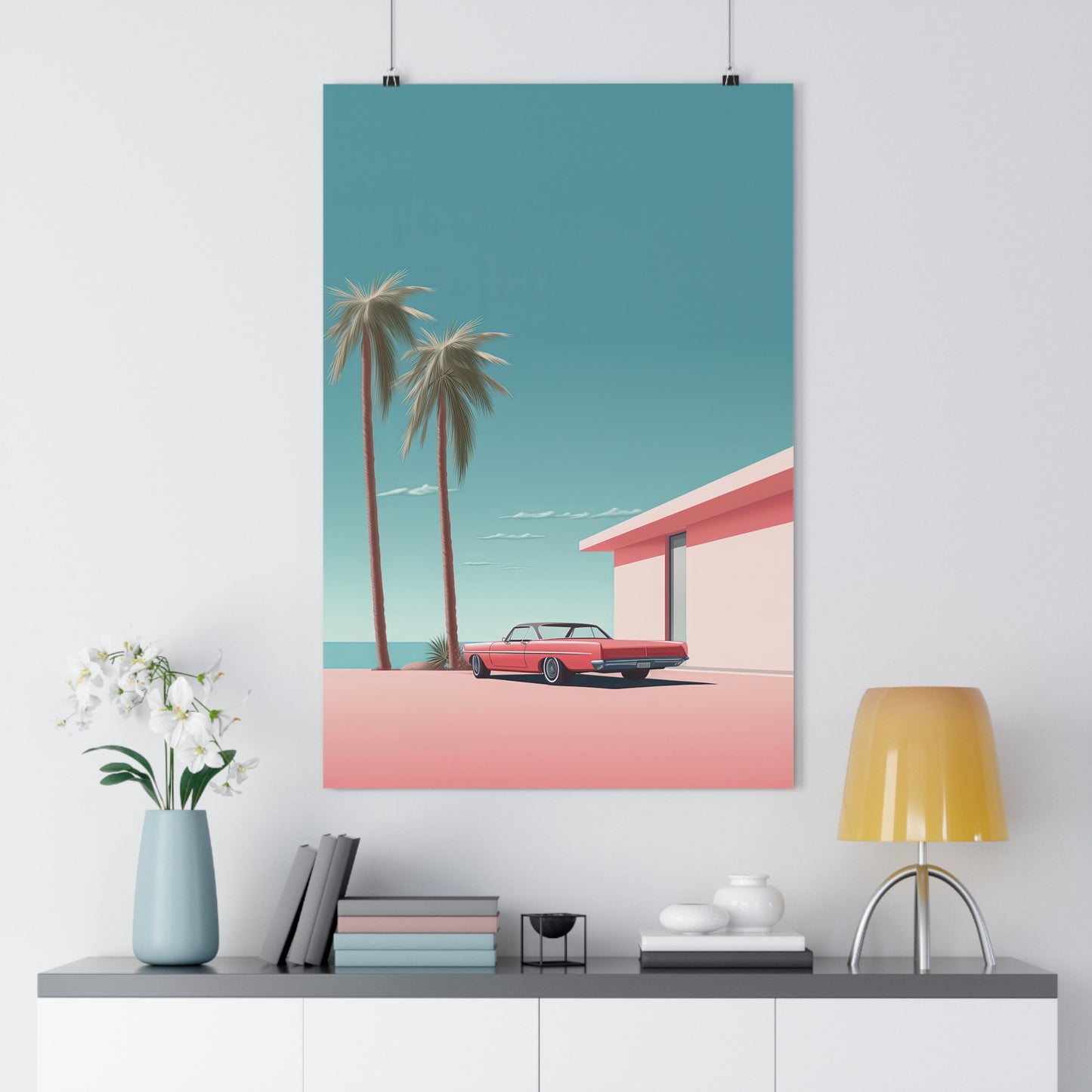 Car under Palm Trees