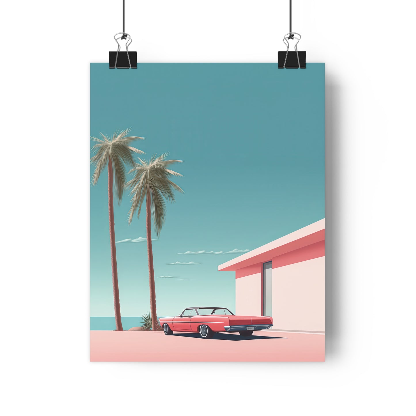 Car under Palm Trees