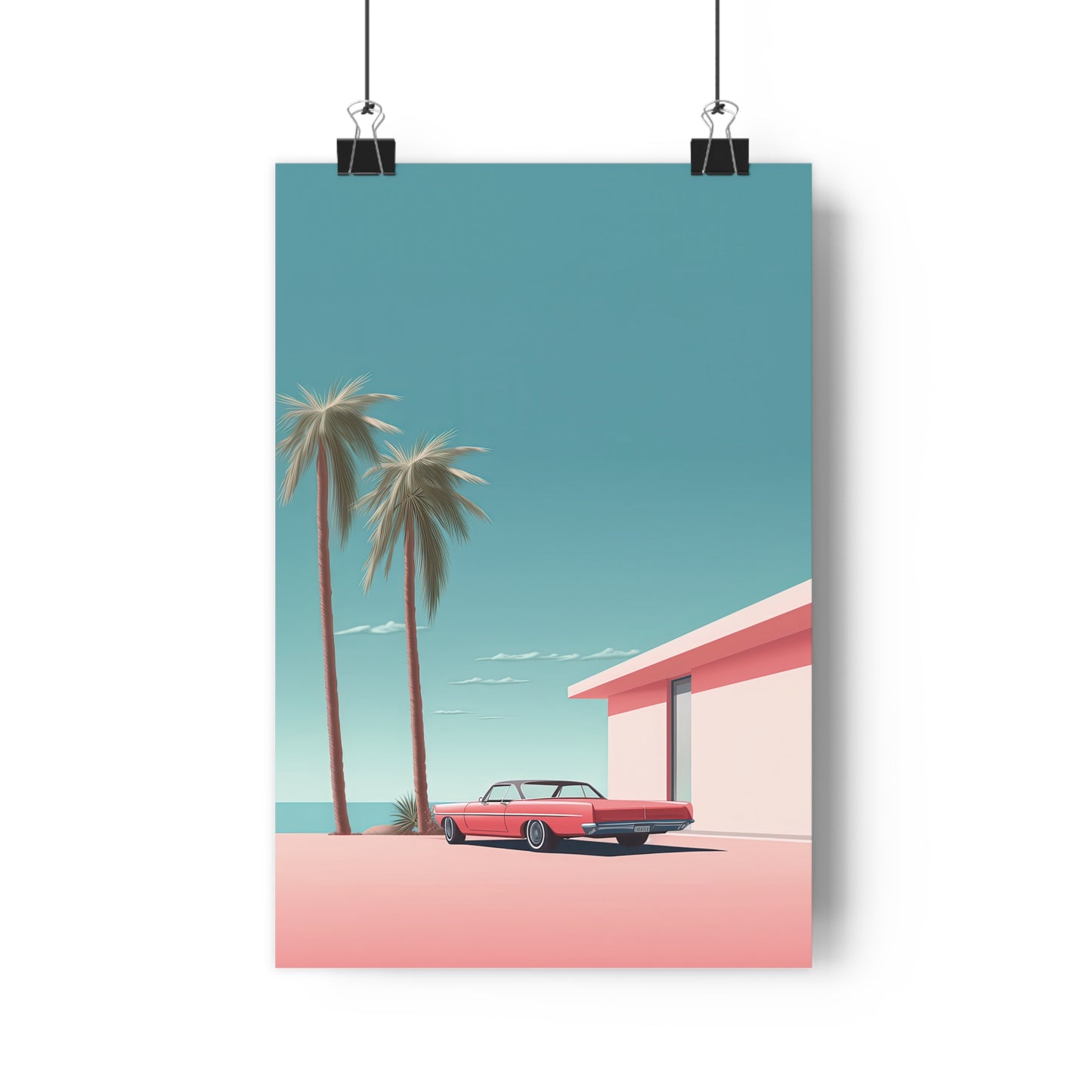 Car under Palm Trees