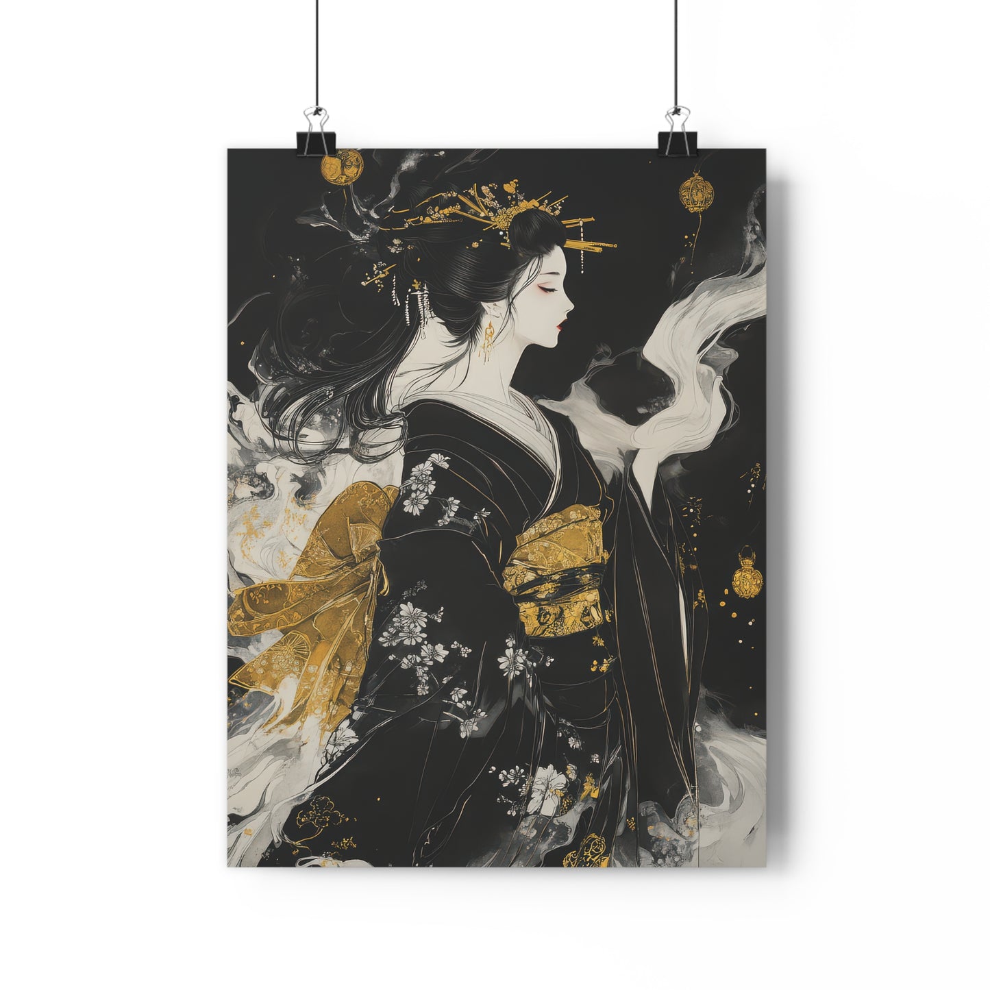 Black and Gold Geisha