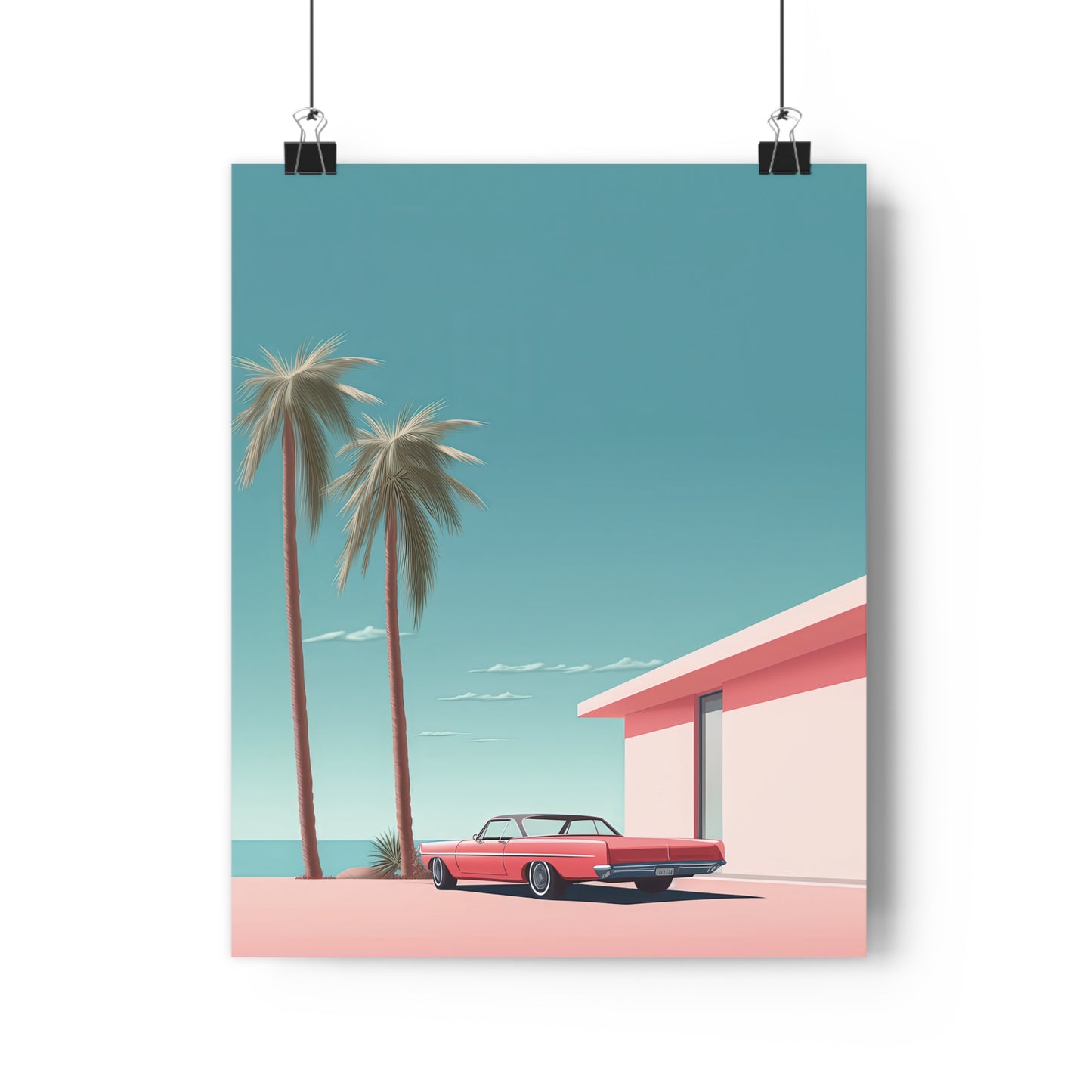 Car under Palm Trees