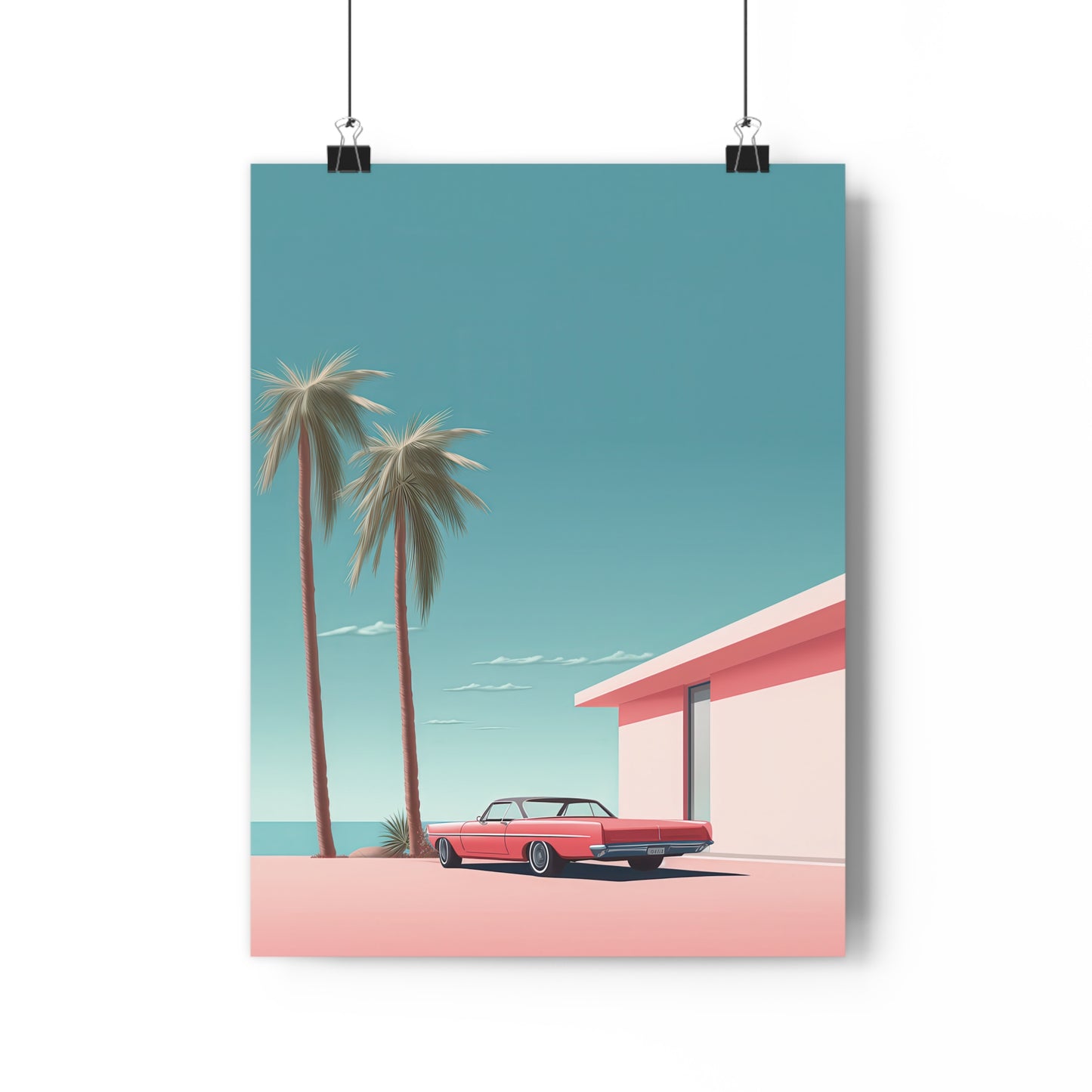 Car under Palm Trees